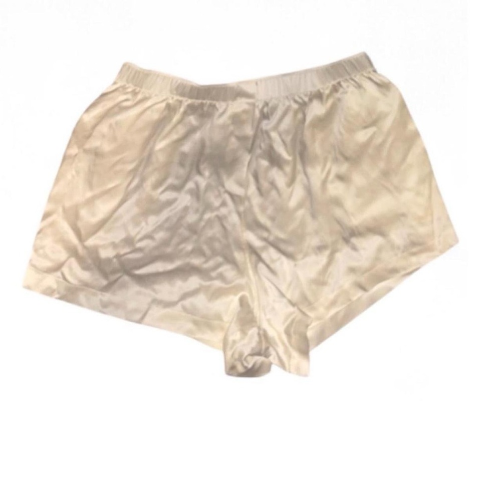 Luna Cream Silk Lounge Shorts Size XL